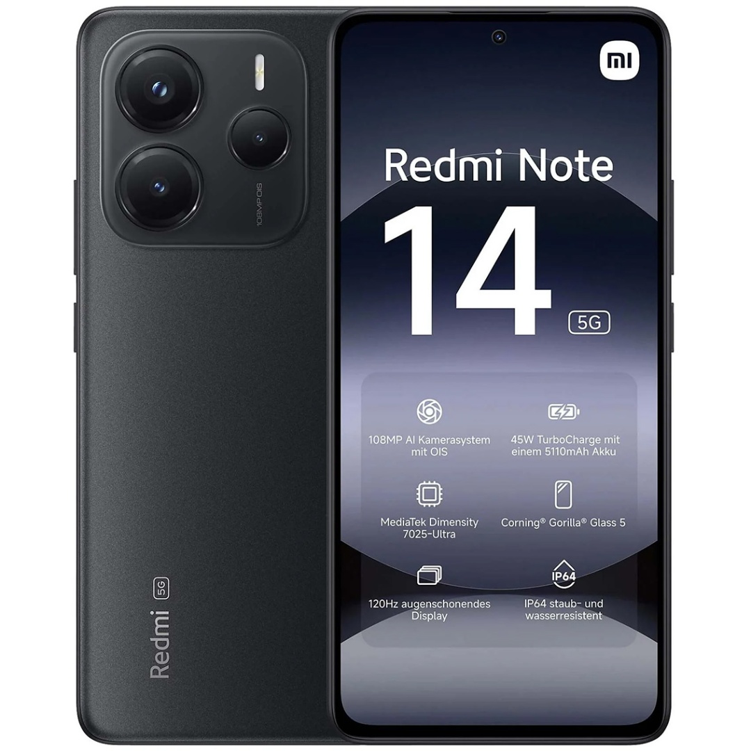 Xiaomi Redmi Note 14 5G 8GB 256GB negro Amoled 6.7". Cámara 108MP