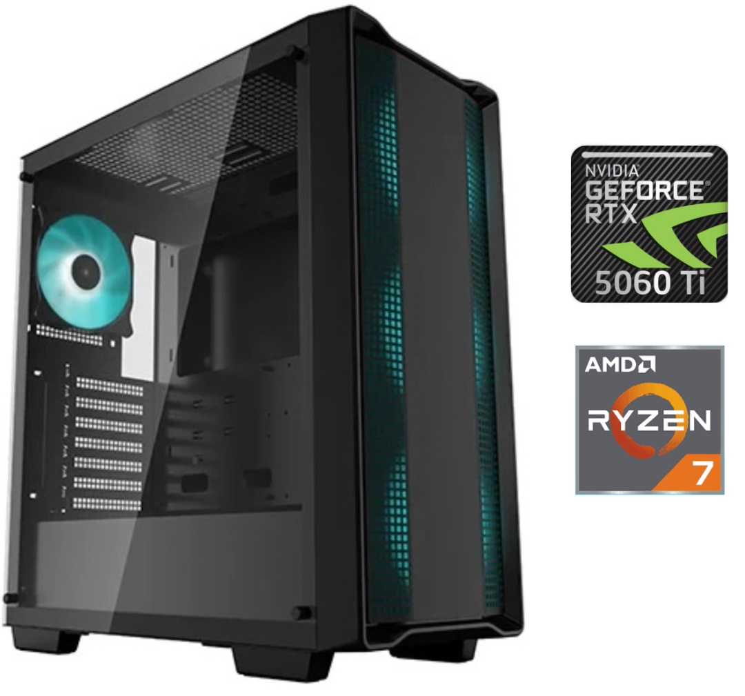 Equipo Gamer Ryzen 7 7700, 16GB, 1TB NVMe, RTX 5060Ti 8GB - Producto destacado